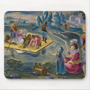 Fischend auf einem See nachts, überziehen Sie 101 Mousepad