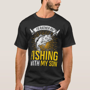 Fischende Jungen Vater Und Sohn Partnerlook Angeln T-Shirt
