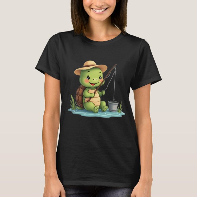 Fischende Schildkröte â€“ Friedliche Schildkröte a T-Shirt (Vorderseite)