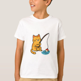 Fischender Kater - T-Shirt