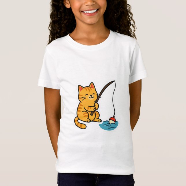 Fischender Kater - T-Shirt (Vorderseite)