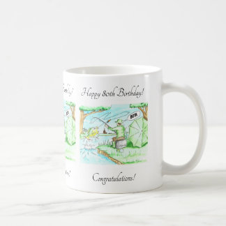 Fischer 80. Geburtstag Kaffee Tasse