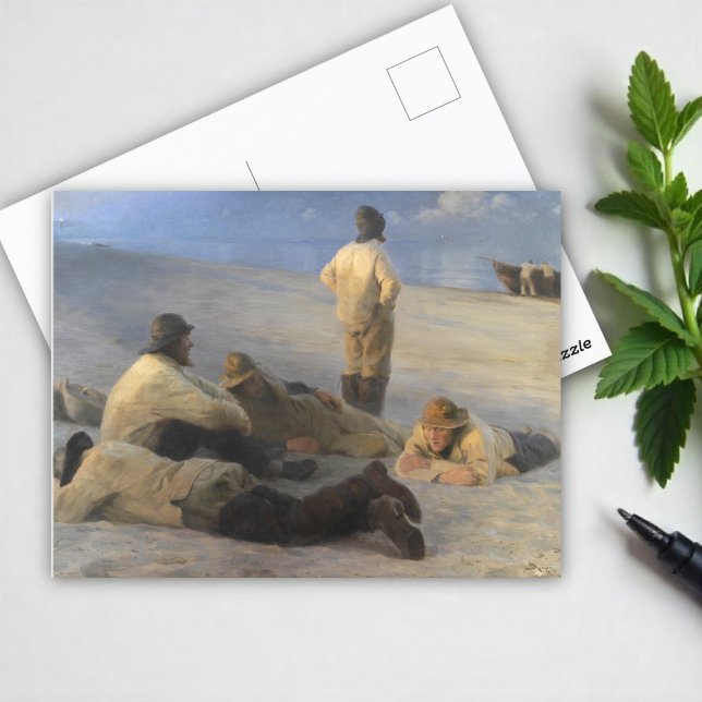 Fischer am Skagen Beach, P.S. Krøyer, Art Postkarte (Von Creator hochgeladen)