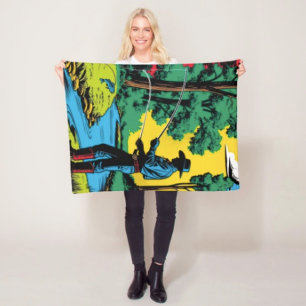 Fischer an der Riverbank Fleecedecke