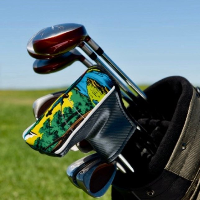Fischer an der Riverbank Golf Headcover ( Cowboy Fisherman D: 6"l x 5"w x 3"h Polyester, cotton. Fits most standard putters.

)