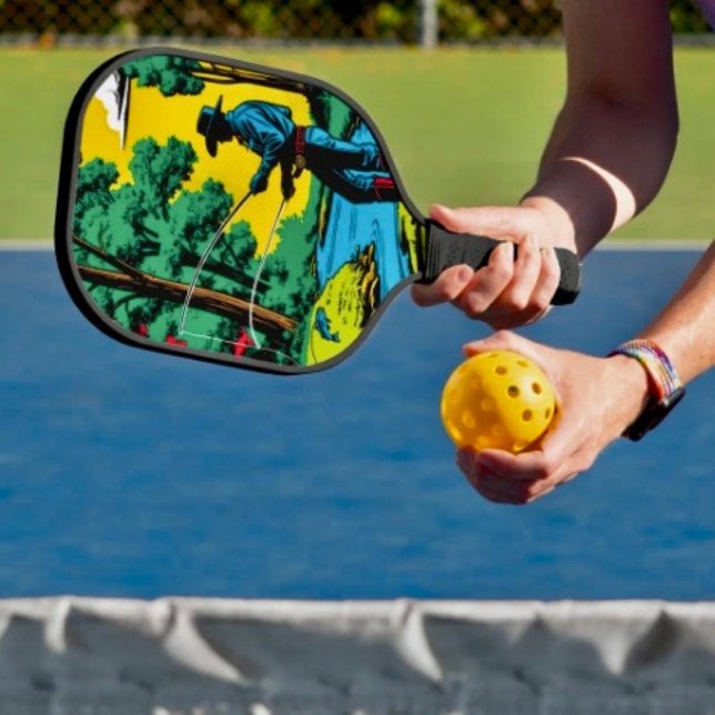 Fischer an der Riverbank Pickleball Schläger (Fisherman on Riverbank Pickleball Paddle Hand wrapped grip honeycomb core. 8 oz weight. )