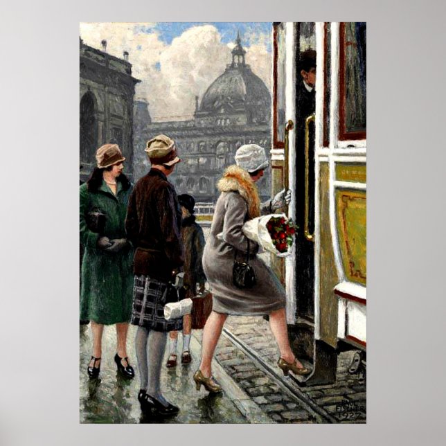 Fischer - An der Straßenbahnhaltestelle Poster (Vorne)