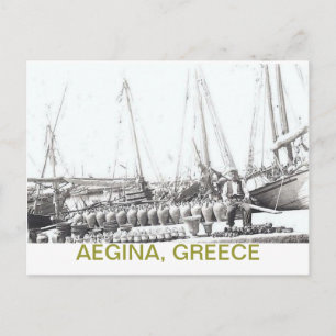 FISCHER AUF DEM BOOT MIT JARS~AEGINA, GRIECHENLAND POSTKARTE