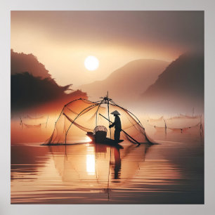 Fischer aus Vietnam Weltkunstplakat Poster