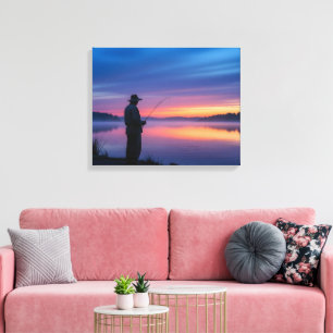 Fischer bei Sunset Leinwanddruck