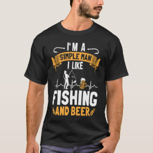 Fischer Bier Herzschlag Angler Fischer Angeln T-Shirt