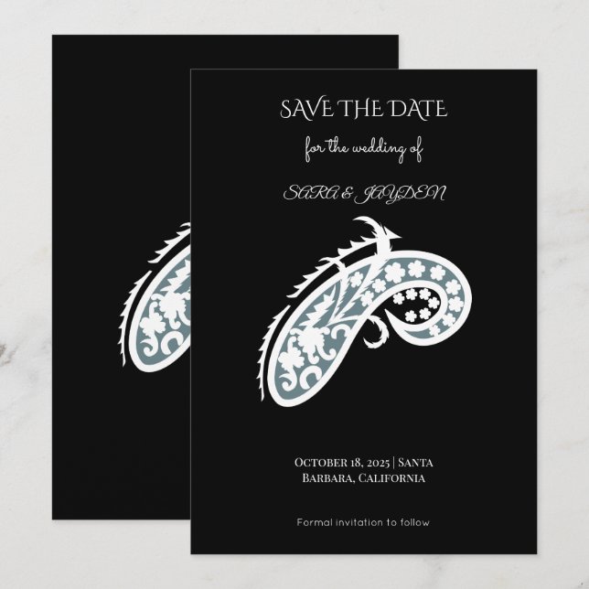 Fischer Blumenlogo – Dekorativer Angelköder Ar Save The Date (Vorne/Hinten)