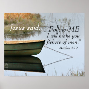 Fischer der Men Scripture, Matthew 4:19 Bible Vers Poster