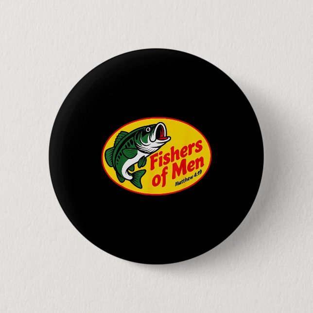 Fischer der Menschen Matthäus 4_19 Christliche Fis Button (Vorderseite)