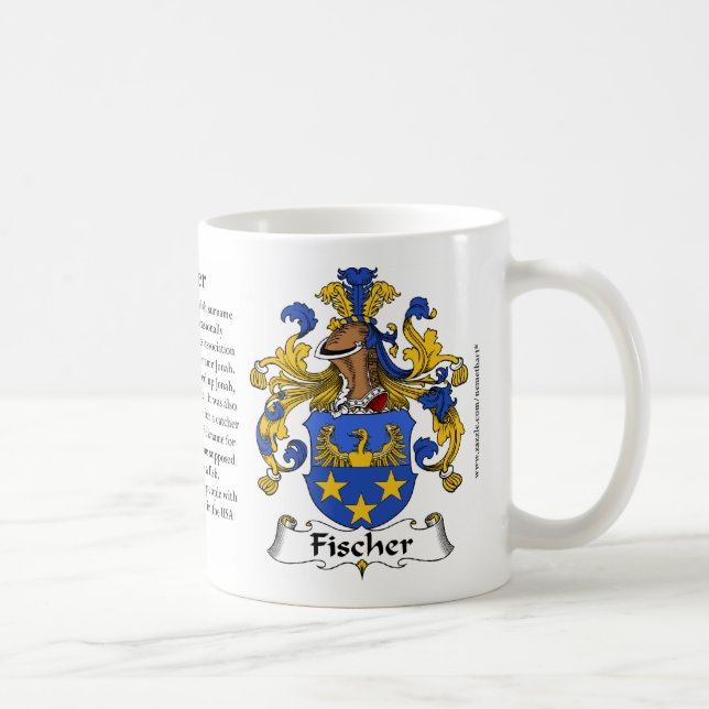 Fischer (deutsches) Familien-Wappen Tasse (Rechts)