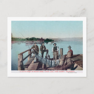 Fischer, die den Fang des Tages zeigen Postkarte