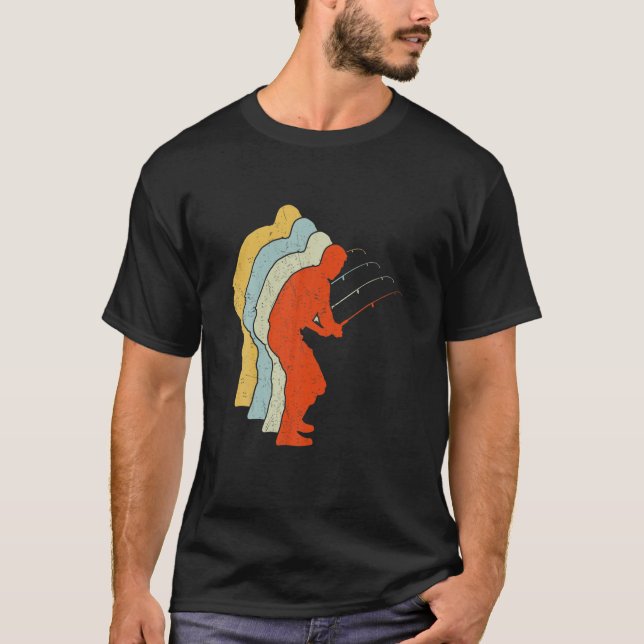 Fischer, die Fangroden fischen T-Shirt (Vorderseite)