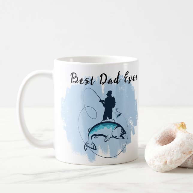 Fischer, die große Fische fangen Bester Vater je T Kaffeetasse (Mit Donut)