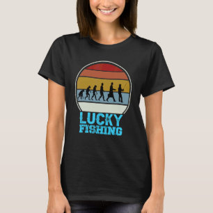 Fischer Evolution Sarkastischer Bass Glück Angeln T-Shirt