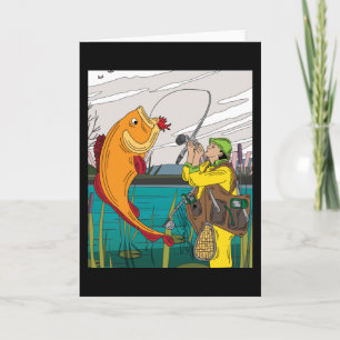 Fischer fangen großen Fisch Karte