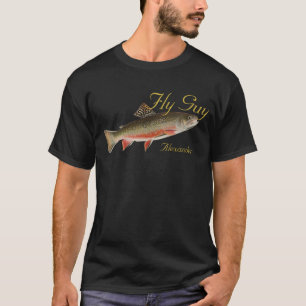 Fischer Fischen Forellen Fliegen Aquarellwurftroll T-Shirt