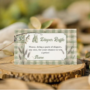 Fischer Gingham Wäscheleine Angelsachen Baby-Party Begleitkarte