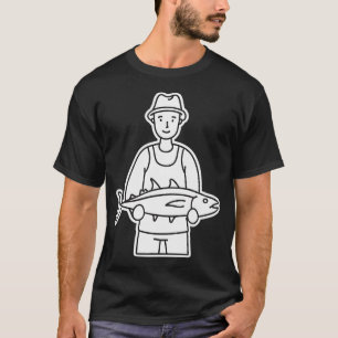 Fischer hält frischen Thunfisch T-Shirt