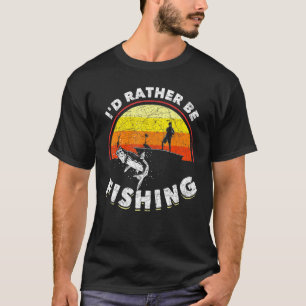 Fischer Ich Würde Lieber Fischen Retro Angeln T-Shirt