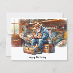 Fischer im Angelgeschäft Alles Gute zum Geburtstag Postkarte