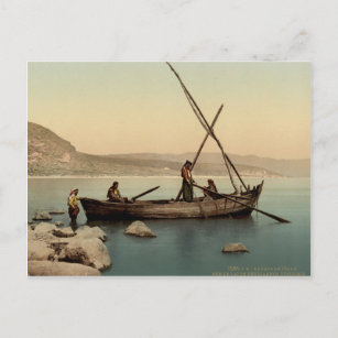 Fischer im Meer von Galiläa - Altdruck Postkarte