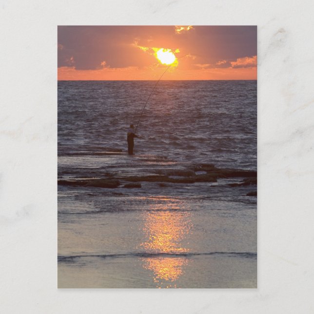 Fischer in Byblos bei Sonnenuntergang, Libanon Postkarte (Vorderseite)