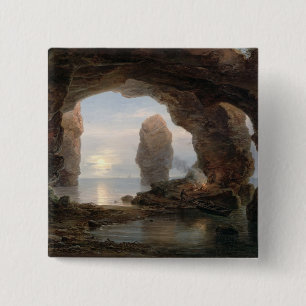 Fischer in einer Grotte, Helgoland, 1850 (Öl kann Button