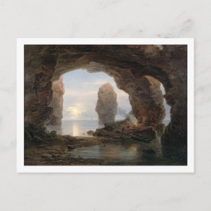 Fischer in Grotto, Helgoland, 1850 (Öl auf Dose Postkarte