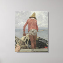 Fischer in Seinem Boot (von Vincenzo Caprile)