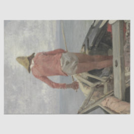 Fischer in Seinem Boot (von Vincenzo Caprile) Seidenpapier