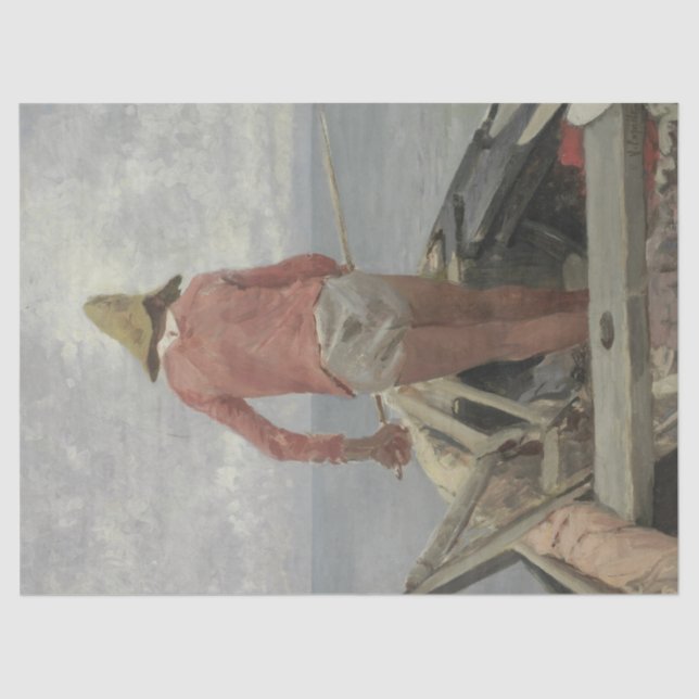 Fischer in Seinem Boot (von Vincenzo Caprile) Seidenpapier (Vorderseite)