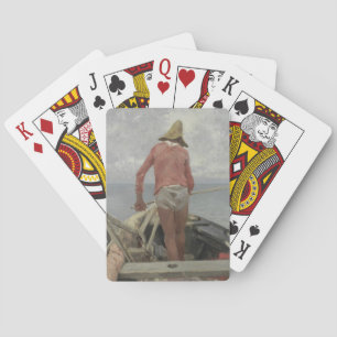 Fischer in Seinem Boot (von Vincenzo Caprile) Spielkarten