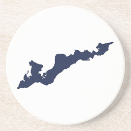 Fischer-Insel-Logo-Untersetzer - Marine Getränkeuntersetzer