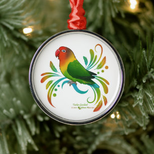 Fischer Lovebird Ornament Aus Metall