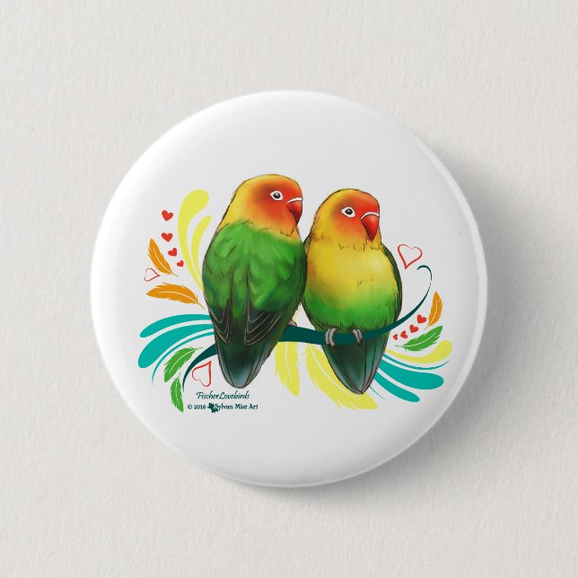 Fischer Lovebirds Button (Vorderseite)