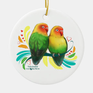 Fischer Lovebirds Keramikornament