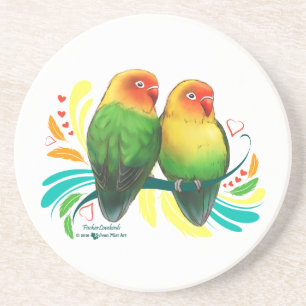 Fischer Lovebirds Sandstein Untersetzer