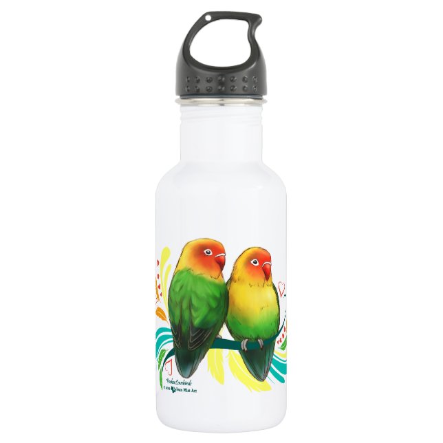 Fischer Lovebirds Trinkflasche (Vorderseite)