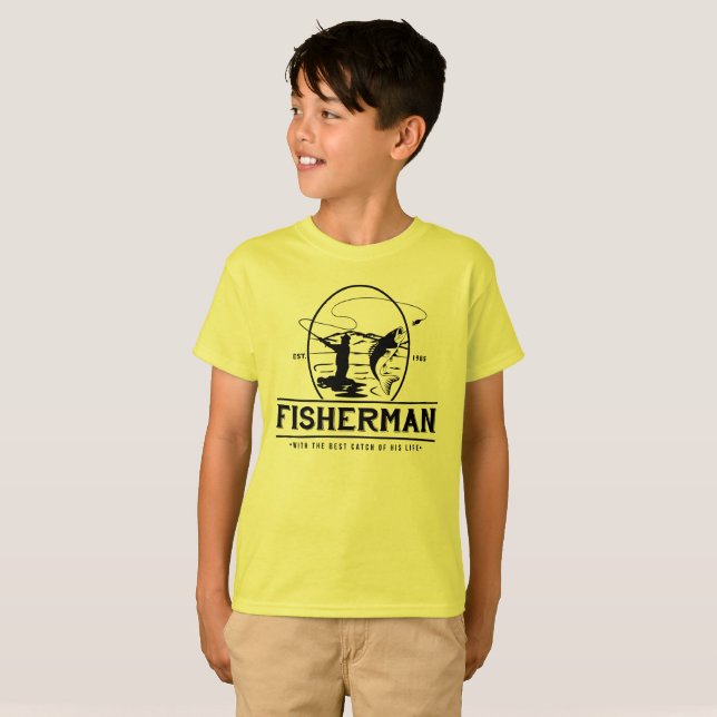 Fischer mit bestem Fang seines Lebens T-Shirt (Vorne ganz)
