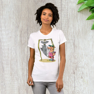 Fischer mit ihrem Fang Womens T - Shirt