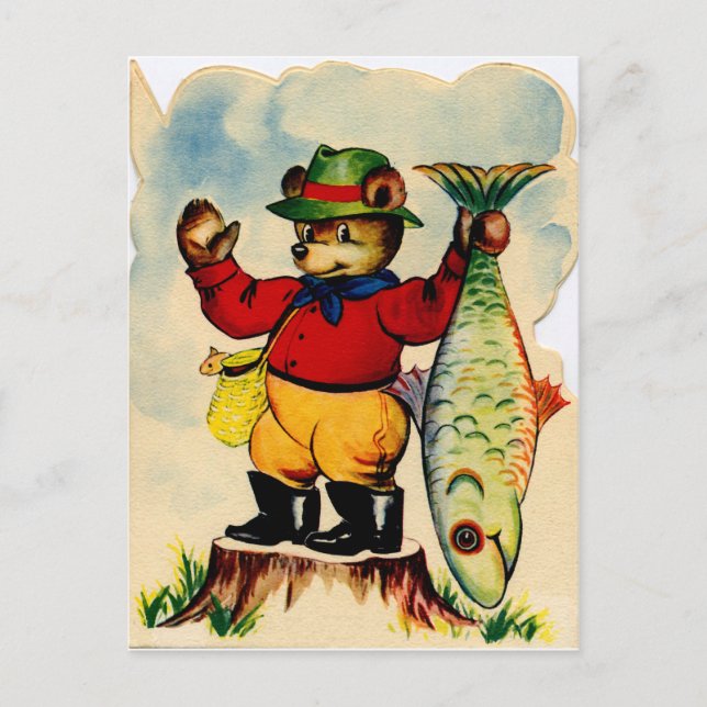 Fischer mit seinem Fang des Tages Postkarte (Vorderseite)