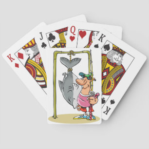 Fischer mit seinen Fängen Spielkarten