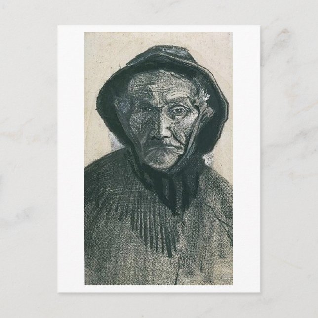 Fischer mit Sou'wester, Head, Vincent van Gogh Postkarte (Vorderseite)