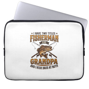 Fischer-Opa Vintage-Gravur-Angler-Shirt_ Laptopschutzhülle