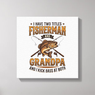 Fischer-Opa Vintage-Gravur-Angler-Shirt_ Leinwanddruck